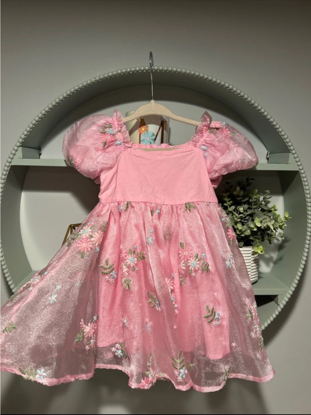 Pink Floral Princess Costume Dress for Kids